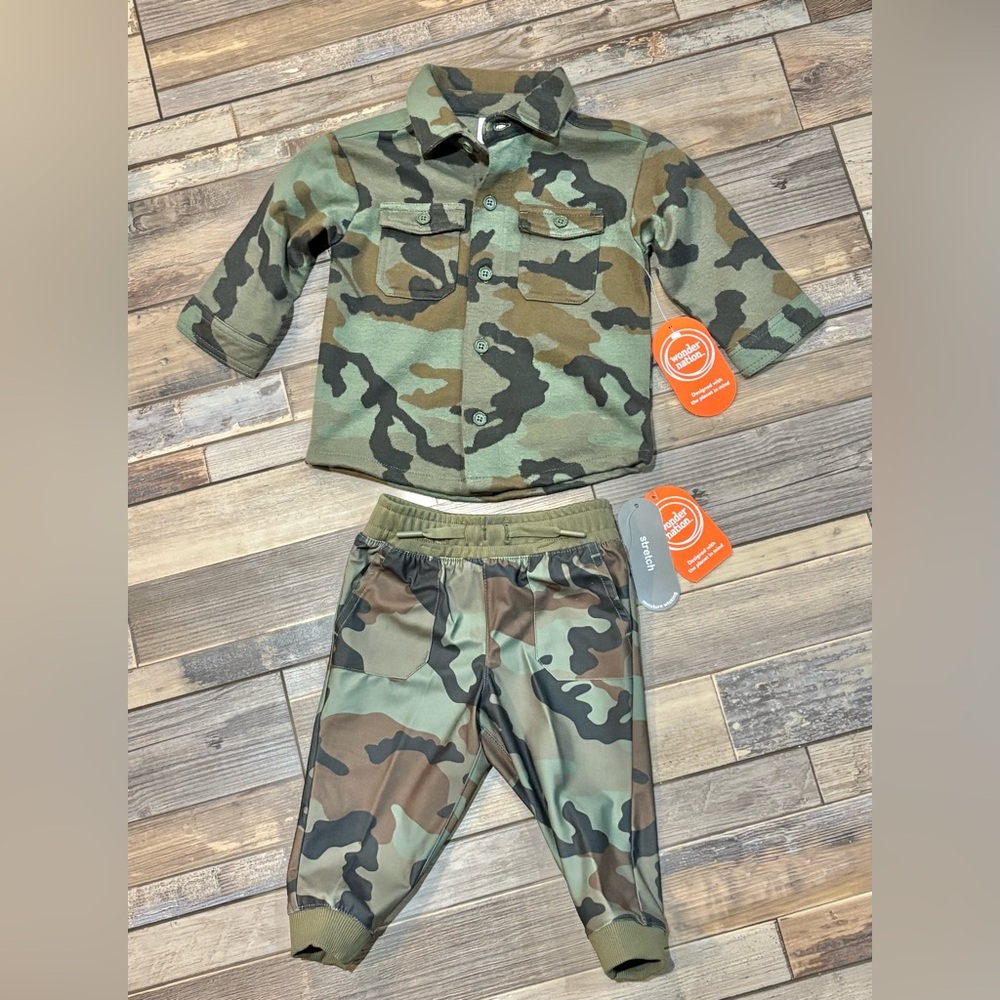 NWT Wonder Nation camo outfit size 12 month